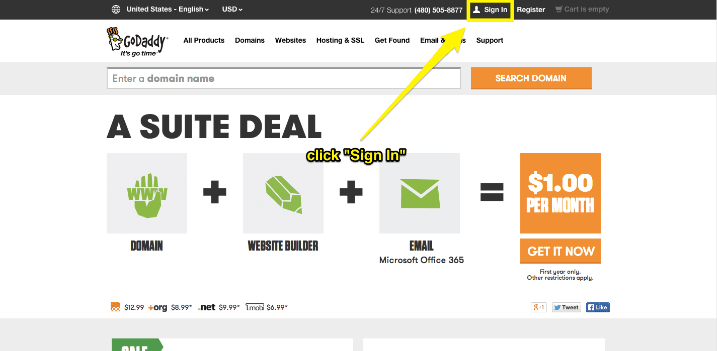 Connecting A Domain Purchased Through Godaddy 1