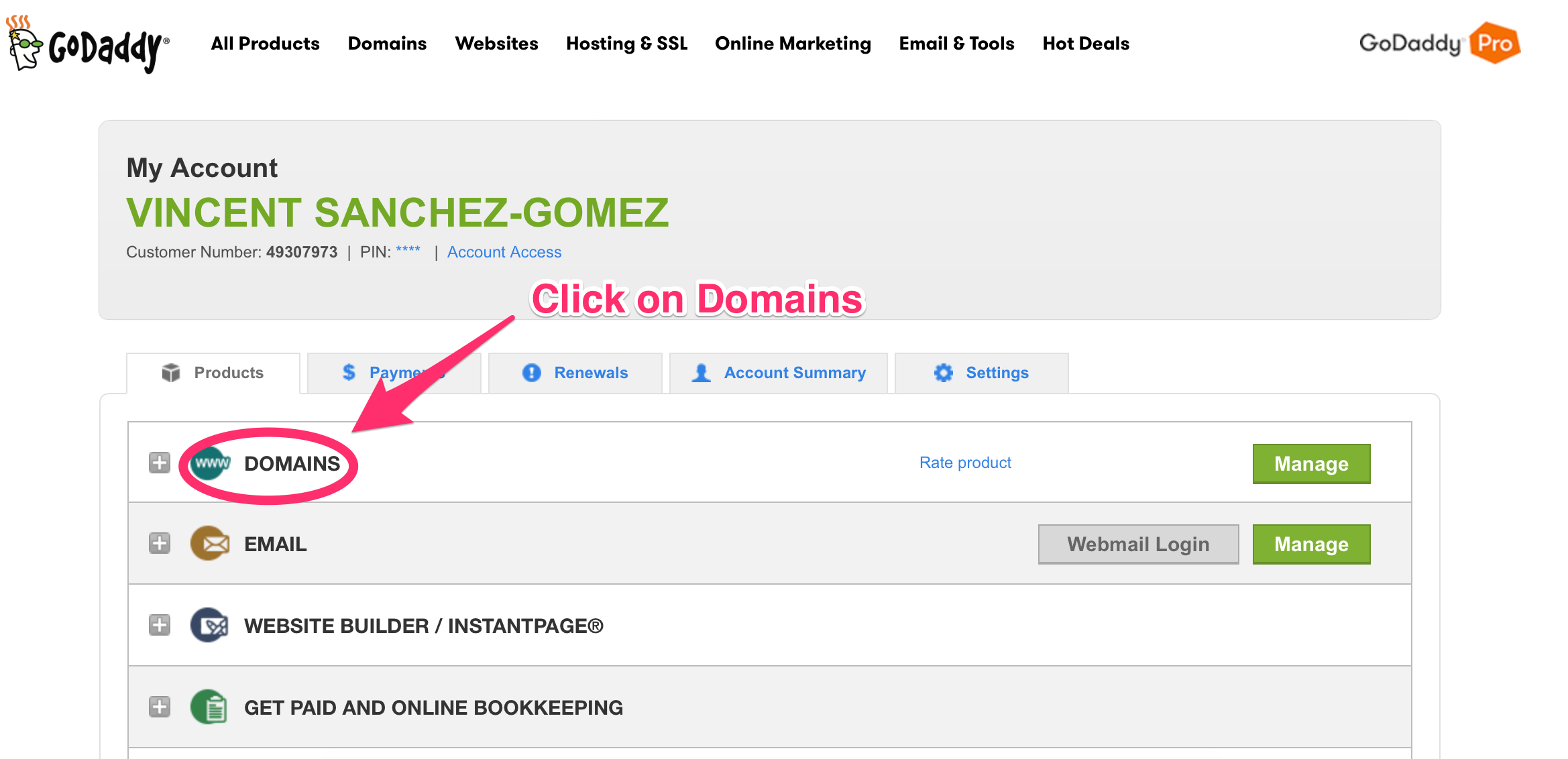 Connecting A Domain Purchased Through Godaddy 3