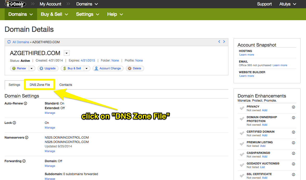 Connecting A Domain Purchased Through Godaddy 5