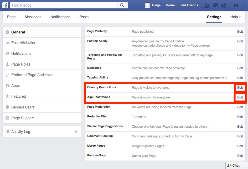 Edit Location And Age Restrictions On Facebook 2