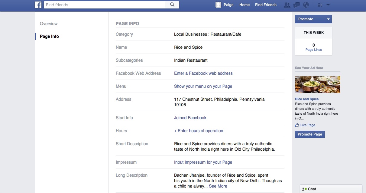 Editing Your Sites Contact Information Through Facebook 3