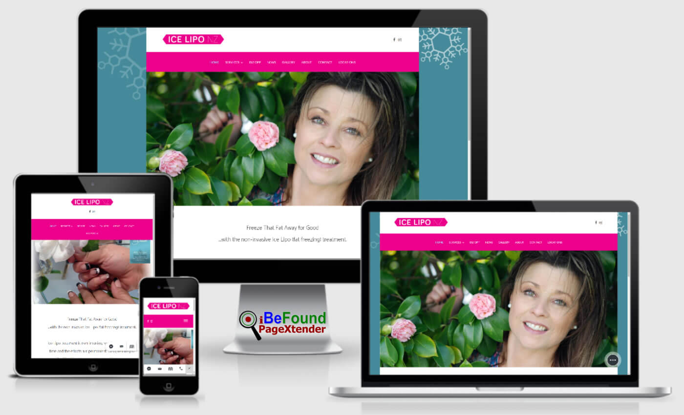 Instant Business Website For Ice Lipo NZ Created With PageXtender From IBeFound NZ